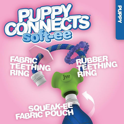 JW Pet Connects 3-in-1 Teething Chew Toy for Puppies...