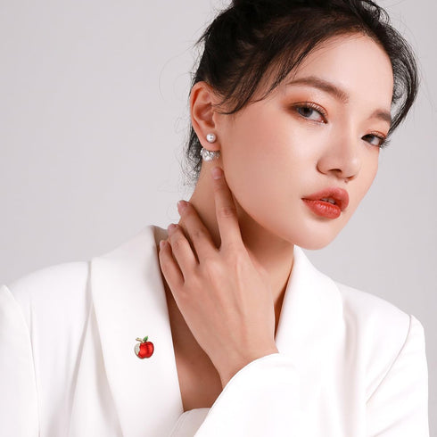 Red Apple Crystal Brooch Pins for Women Fashion, Rhinestone Women's Brooches,Birthday Gift 2210019-??...