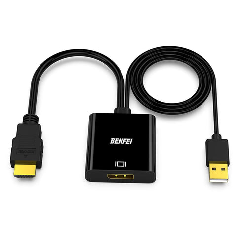 BENFEI HDMI to DisplayPort, Uni-Directional HDMI (Source) to DisplayPort (Display) Adapter 4K@60Hz/2K@144Hz/1080P@165Hz Compatible with Laptop, Xb...