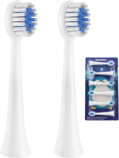 Replacement Toothbrush Heads for Razoko Kids Toothbrush 6 Pack...
