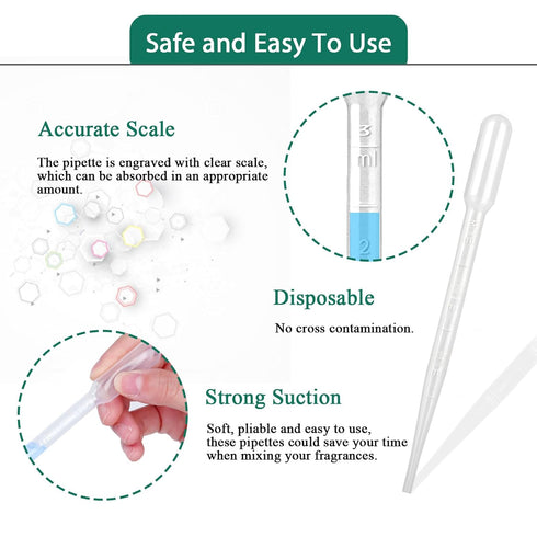 moveland 3ML Plastic Dropper Pipettes, Disposable Eye Dropping Pipettes for Essential Oils, Home Use, Science Class, Lab Experiments, DIY Art(25 P...