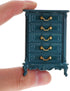 1pcs Miniature Chest of Drawers: Dollhouse Blue Tall Drawer Cabinet 1:24 Scale Mini Nightstand for Doll House Accessorie 2.12in ABS...