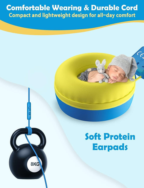 RIYO KH20 Kids Headphones with HD Microphone Compatible with Phones/laptops/Tablets/Computers and Gaming Devices (Sky Blue)...