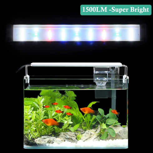 HITOP Full Spectrum LED Aquarium Light – 12” 16” 24” 32” Classic Fish Tank Light with RGB LEDs, with Timer and Stable Extendable Brackets (12-20in...