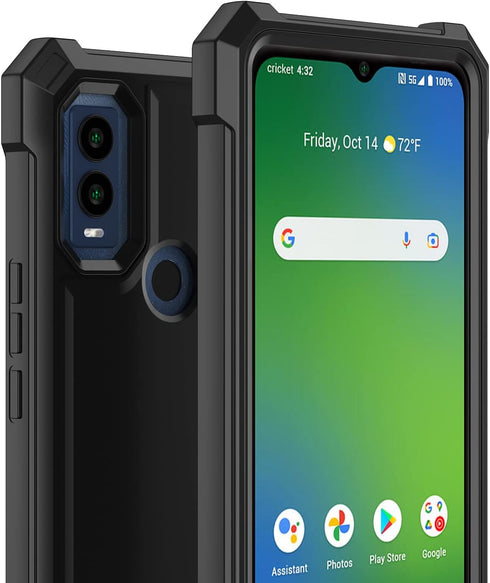 for Cricket Innovate E 5G case, with Tempered Glass Screen Protector 360 Full-Body Soft TPU Bumper Shockproof Silicone Protective Phone Cover Case...