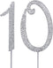 MAGJUCHE Silver 10" Crystal Cake Topper, Number 10 Rhinestones 10th Birthday Cake Topper, Boy or Girl Birthday or 10th Anniversary Party Decoratio...
