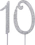 MAGJUCHE Silver 10" Crystal Cake Topper, Number 10 Rhinestones 10th Birthday Cake Topper, Boy or Girl Birthday or 10th Anniversary Party Decoratio...