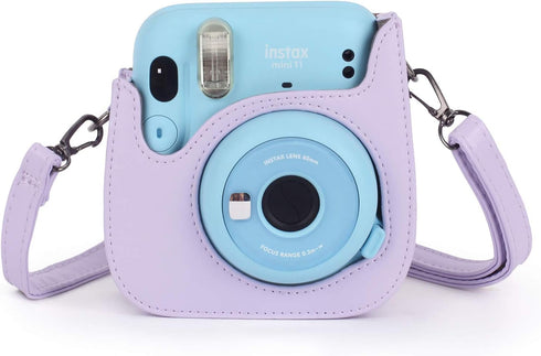 Phetium Instant Camera Case Compatible with Instax Mini 11/12,PU Leather Bag with Pocket and Adjustable Shoulder Strap (Lilac Purple)...