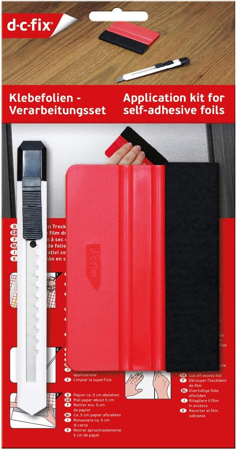 d-c-fix wallpaper application tool - vinyl wrap kit for peel and stick adhesive contact paper window film glass tint squeegee scraper cutter smoot...