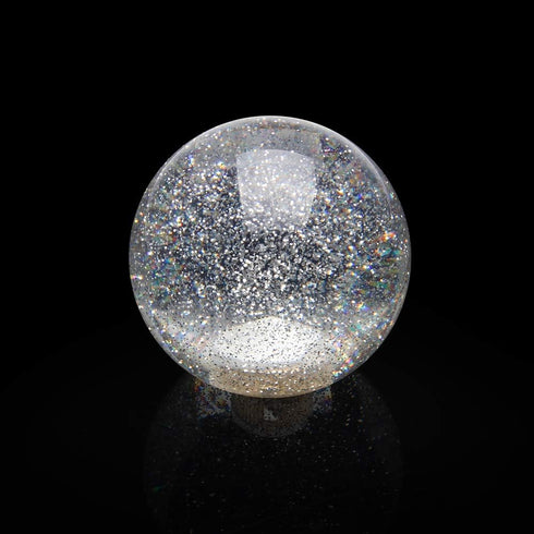 65mm Shifter Knob Silver Powder Universal Gear Shift knob Crystal Acrylic Ball for Manual Automatic Vehicles, with 3 Adapters...