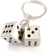 Lucky Silver Metal Dice Keychain with Black Dots - Stylish and Fortunate Charm for Keys, Bags, and Everyday Use - Durable, Multipurpose Accessory...