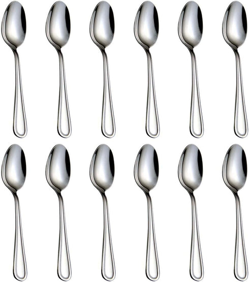 Teaspoons Set, Stainless Steel 18/0 Tea Spoon 12pcs, 6.29 Inches For Home, Kitchen Restaurant, Slilver...