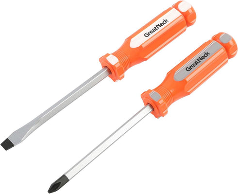 GreatNeck 73770 2 Piece Screwdriver Set, For Mechanic Tool Set, Phillips Screwdriver #2, Slotted Screwdriver Set, Philips Screwdrivers, For Tools ...