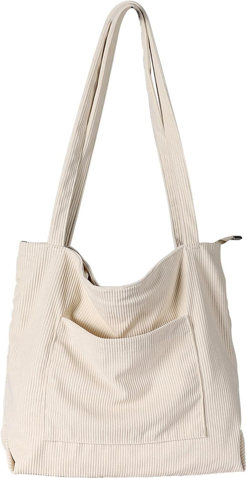 WantGor Women Corduroy Tote Bag, Large Shoulder Hobo Bags Casual Handbags Big Capacity Shopping Work Bag...