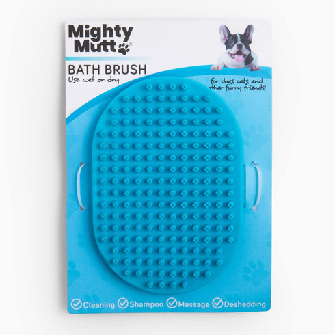 Mighty Mutt Dog Bath Brush| Massage Rubber Soft Bristle Brush for Easy Pet Grooming | Wet or Dry Dog Shampoo Brush | Soothing, Deep Cleaning Dog S...