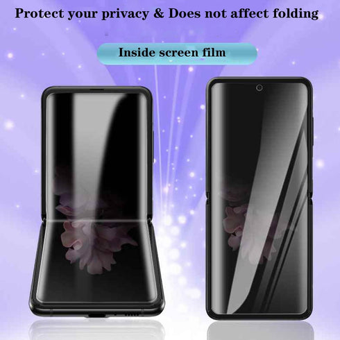UEEBAI for Samsung Galaxy Z Flip 5 5G Privacy Screen Protector, 2 Pack 9H Hardness Anti Spy Private Tempered Glass Film Bubble Free Film Case Frie...