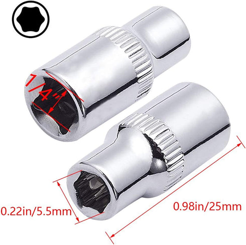 Utoolmart 2 Pcs 1/4 Inches Drive 6-Point Shallow Socket, 5.5mm Metric Chrome Vanadium for General Repairs...