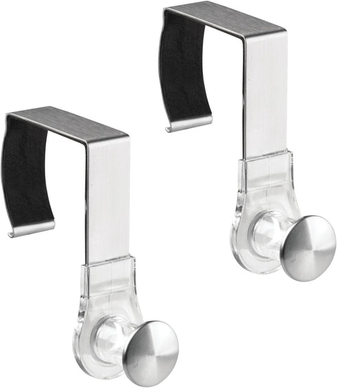mDesign Modern Metal and Plastic Office Over The Cubicle Storage Organizer Hooks - Wall Panel Hangers for Hanging Accessories, Coats, Hats, Purses...