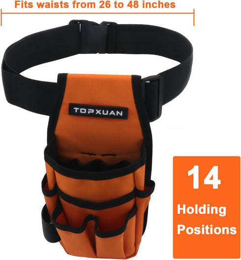 Organizer Tool Belt,Hand Tools Pouches, With Webbing Belt Multi-Purpose for Electrician,Carpenter,Construction,Orange...
