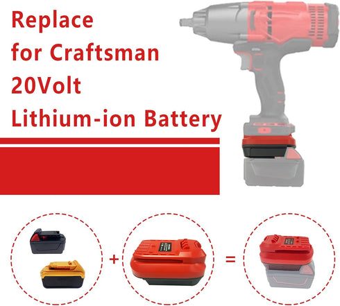 V20 Adapter Use for Craftsman 20V Cordless Tools,for Dewalt 20V 60V and for Milwaukee 18V M18 Li-on Battery Convert to Craftsman V20 Battery,Power...