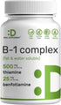 Vitamin B1 500mg with Benfotiamine, 240* Capsules – Fat & Water Soluble Thiamine B1...