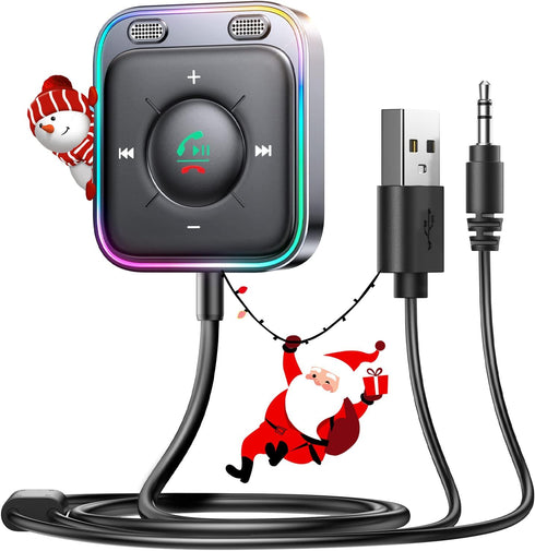 JOYROOM Bluetooth 5.3 Car Adapter with Dual Mics and Noise Cancellation, AUX Bluetooth Car Kit with Plug-and-Play and Noise Filter for Hands-Free ...