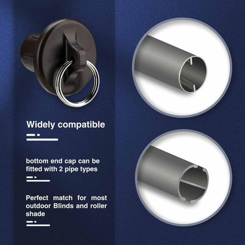 Sun Shade Replacement Parts Shade Tie Downs and End Cap with Ring Kit,Weather Resistance,Compatible with Coolaroo Exterior Roller Shade,Outdoor Bl...