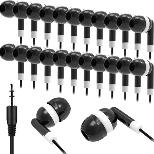 50 Pack Bulk Earbuds for Classroom,Student Basic Headphones in Ear for School Kids Children Toddler Boys Girls Teen and Adult,3.5 MM Earbuds Dot H...
