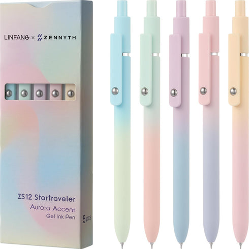 Gel Pens 5pcs Cute Pens Medium Point 0.7mm Pen Black Ink Pens for Journaling Aesthetic Pens Gel Pens School Supplies Black Pens Gel Ink Pen Office...