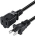 2-Pack Polarized USA Outlet Saver Power Extension Cord Cable 125V 10A 2-Prong 2 Outlets for NEMA 5-15P to NEMA 5-15R (1.6ft/50cm)...