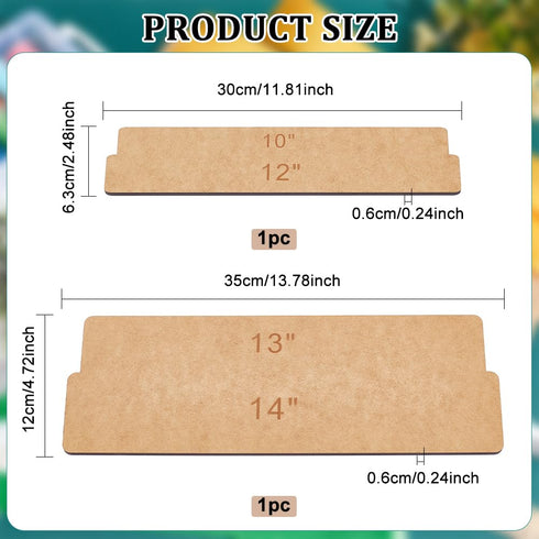 BENECREAT 2Pcs Ribbon Measuring Board 10" 12" 13" 14" Ribbon Tail Board Craft Board MDF Wooden Measuring Board for Craft Supplies Wreath Supplies...