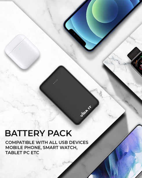 Vida IT Compact Power Bank Portable Charger for Samsung Galaxy S22 S21 S10 S7 Edge Motorola LG Google Pixel Android Cell Phone USB-C External Batt...