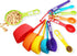 12 Piece Measuring Cups and Spoons Set, Colored Kitchen Measure Tools, Durable Nesting Cups and Spoons for Dry and Liquid, Dishwasher Safe...