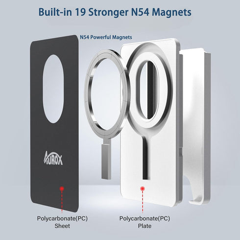 AUROX Magnetic Wallet Compatible with Magsafe Wallet for iPhone 15/14/13/12 Series Magnetic Card Wallet Holder Compatible with PopSocket Phone Gri...
