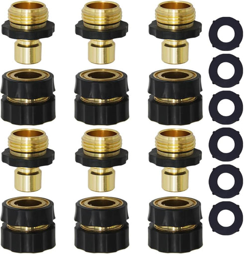Twinkle Star 3/4 Inch Garden Hose Fitting Quick Connector Male and Female Set (6 Sets)...