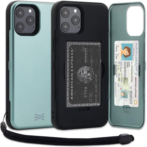 TORU CX PRO for iPhone 12 Pro Max Case Wallet | Protective Shockproof Heavy Duty Cover with Hidden Card Holder & Card Slot | Mirror & Wrist Strap ...