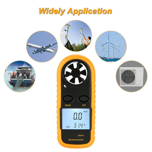 Pocket Anemometer Handheld Mini Wind Speed Temperature Gauge with Digital LCD Display for Windsurfing Kite Flying Sailing Surfing Fishing...