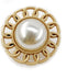 Half Faux Pearl Golden Chain Edge Sewing Shank Buttons 20 Pcs - 18mm, 23/32"...