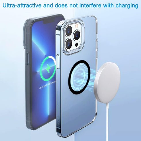 6 Pack Universal Metal Rings Sticker Compatible with MagSafe Magnetic Wireless Charger iPhone 13 12 Pro Mini Max, Ultra-Thin Car Charger Conversio...