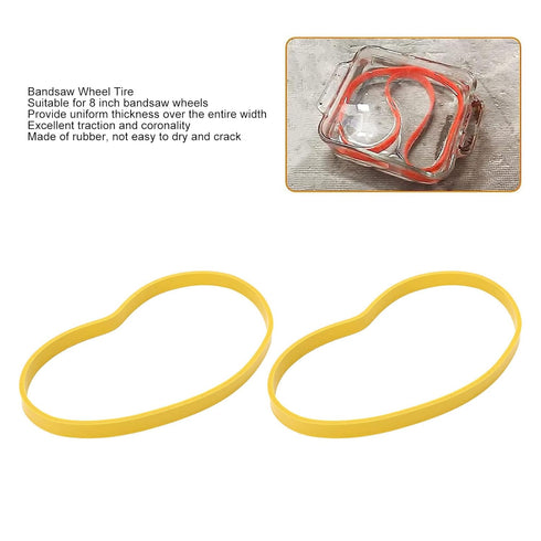 Bandsaw Tire Bandsaw Rubber Tire Replacement Bandsaw Tire Rubber 8 Inch Woodworking Bandsaw Wheel 12.55mm Wide 3.17mm Thick 2 Pieces Yellow...
