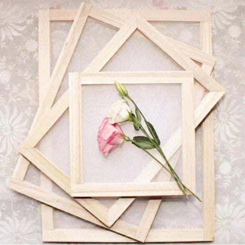 Worown 3 Size Wooden Paper Making Mould Frame Papermaking Screen for DIY Paper Craft and Dried Flower Handcraft...