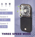 Portable Mini Fan - 5 in 1 with Power Bank, Phone Holder, Handheld & Desk Fan - USB Rechargeable, 3000 mAh Power Bank, 3 Speed Adjustable, Neck La...
