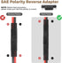 SAE Y Splitter 10AWG SAE Connector 1 to 3 Extension Cable with SAE Polarity Reverse Adapter Quick Disconnect Connector for Solar Battery Connectio...