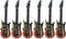 Zerodeko 6Pcs Inflatable Guitars, Blow Up Flame Guitar Toys Air Inflation Musical Instruments 80s 90s Rock and Roll Party Decorations Musicial Par...