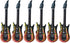 Zerodeko 6Pcs Inflatable Guitars, Blow Up Flame Guitar Toys Air Inflation Musical Instruments 80s 90s Rock and Roll Party Decorations Musicial Par...