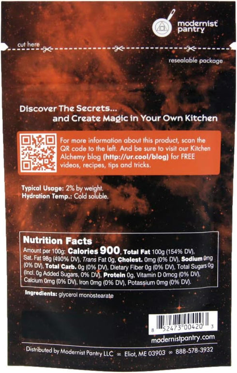 Modernist Pantry Glycerol Monostearate (GMS) ? Non-GMO Gluten-Free Vegan - 50g/2oz...
