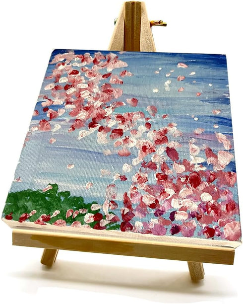 9.5 Inch Adjustable Mini Wood Tripod Easel Stand Small Tabletop Wooden Easel Painting Easel Stand Triangle Tabletop Canvas Holde Painting Canvas P...