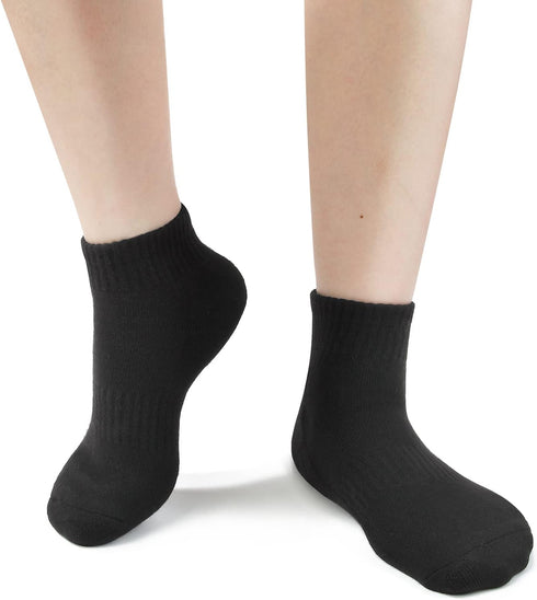 Womens Athletic Ankle Socks Cotton Thick Cushion Low Cut Running Sport Tab Socks 6 Pack...