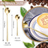 Gold Espresso Spoons, 4PCS 7.9 Inch Long Handle Spoons with 8PCS 5.3 Inch Mini Coffee Spoons, Stainless Steel Teaspoons Stirring Spoons for Coffee...