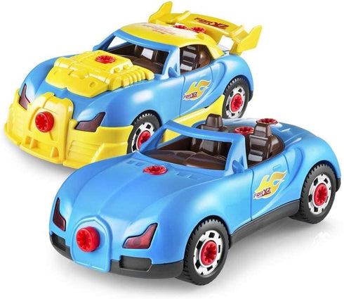 Play22 30 Pcs Take Apart Racing Car Toddler Toys Set - Build Your Own Car with Drill, Engine Sounds & Lights - Toy Car Constructions Set Stem Buil...